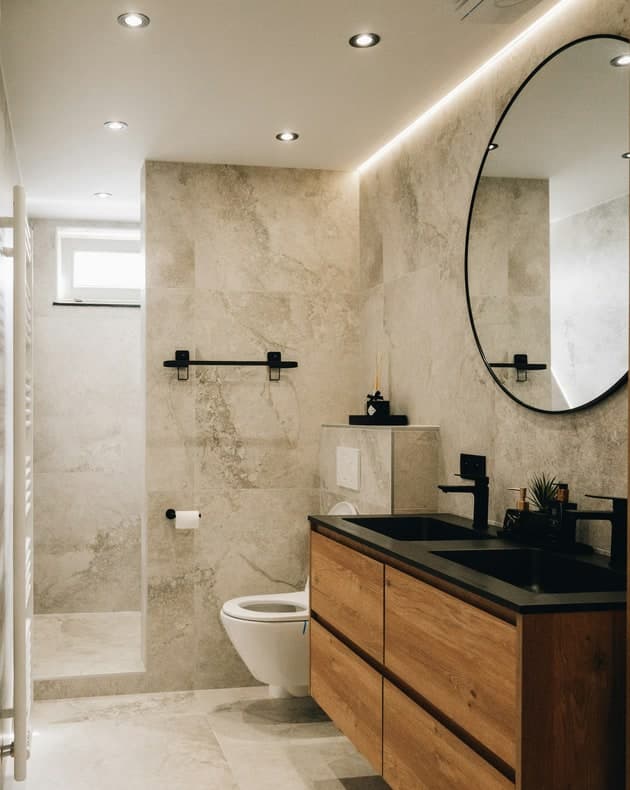 Finished premium tile installation by Moonka Tiles Co.